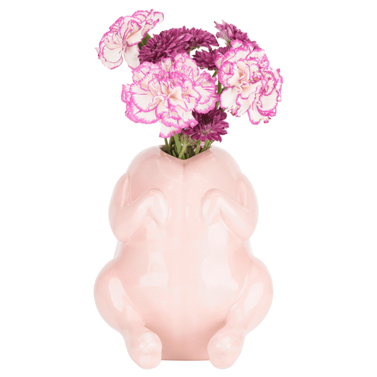 Pink Turkey Vase for Flower, Turkey Planter Pot Vase for Home Decor Indoor Outdoor, Cute Unique Ceramic Vases for Wedding Dinner Table Living Room Office Decorative Vase